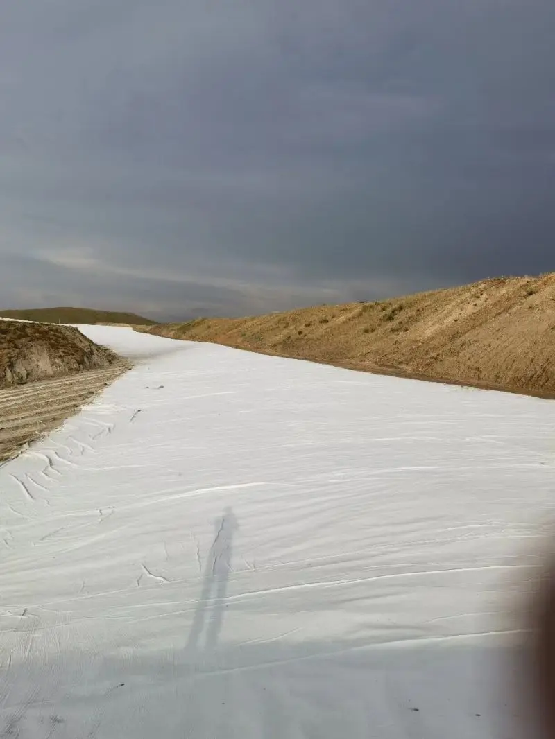 Non Woven Polyester staple fiber earthwork products White For artificial lake D